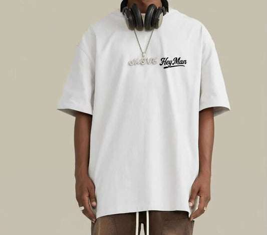 Oversized Graphic Tee – White